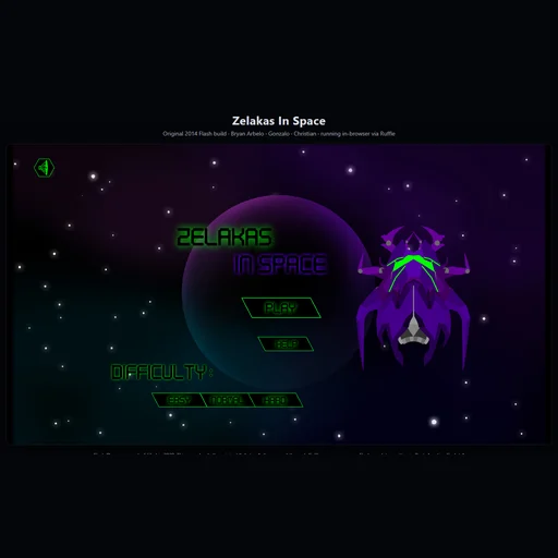 Zelakas In Space cover art: a small ship against space debris