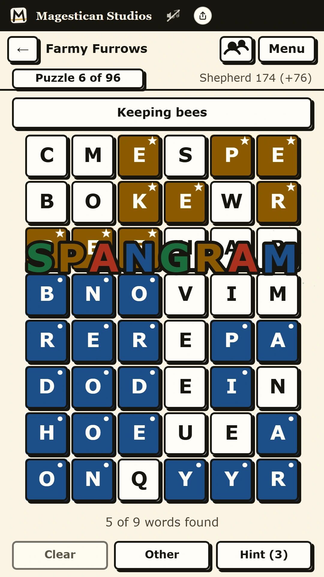 Gridseek on a phone: the Keeping bees grid