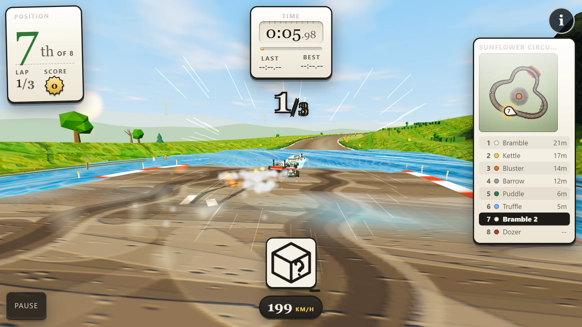 Kartzoom: crossing a river ford, seventh of eight