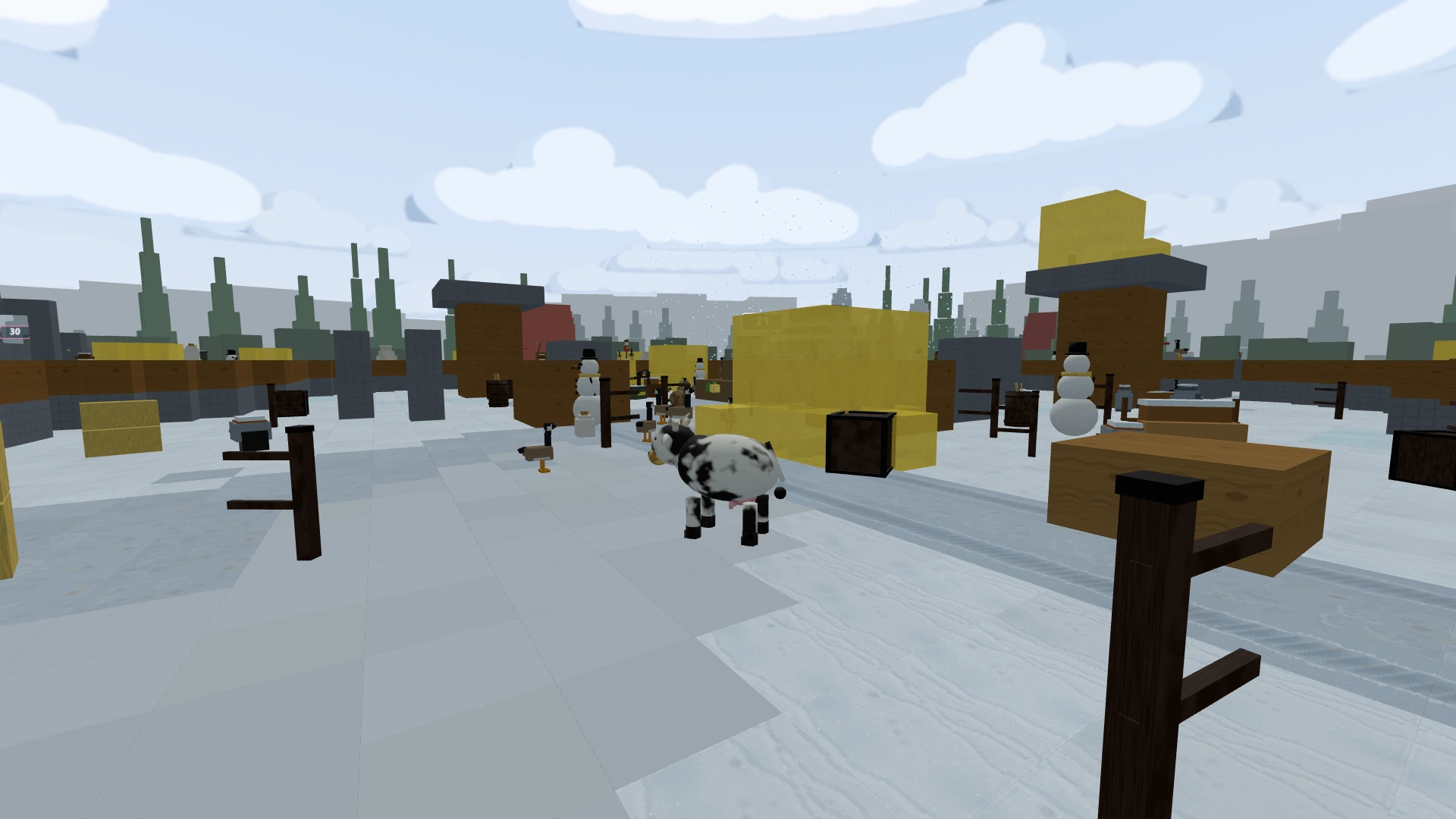 Splatbarn: a voxel farm map in the snow